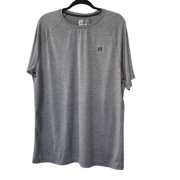 Russell Mens Training Fit Short Sleeve Gray T-Shirt Size XL - Picture 1 of 6